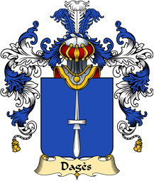 French Family Coat of Arms (v.25) Dagès or Agès (d