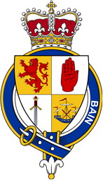 Families of Britain Coat of Arms Badge for: Bain or McBain (Scotland)