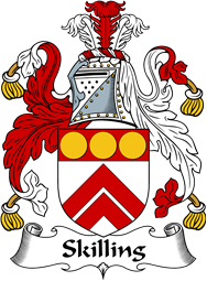 English Coat of Arms for the family Skilling