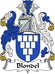 English Coat of Arms for the family Blondel or Blundell