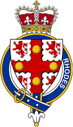 Families of Britain Coat of Arms Badge for: Rhodes (England)