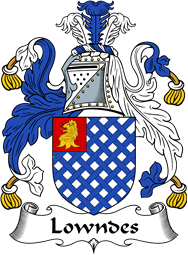 English Coat of Arms for the family Lowndes