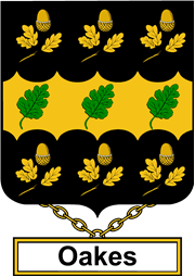 English Coat of Arms Shield Badge for Oakes