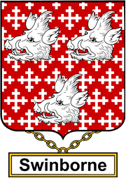 English Coat of Arms Shield Badge for Swinborne