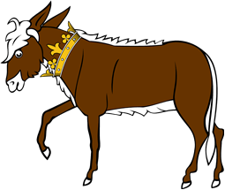 Ass or Mule Passant Ducally Gorged