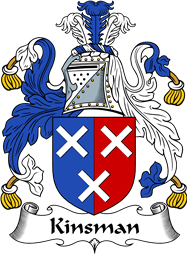 English Coat of Arms for the family Kinsman