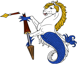 Sea-Horse Erect Holding Broken Tilting Spear