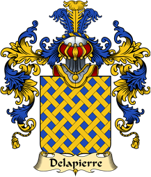 French Family Coat of Arms (v.25) Pierre (de la) or Delapierre