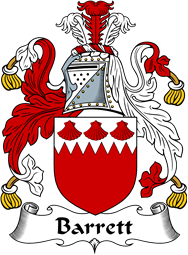 English Coat of Arms for the family Barrett