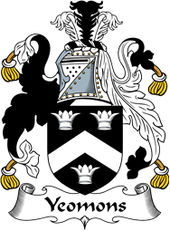 English Coat of Arms for the family Yeamans or Yeomons