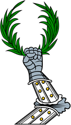 Arm in Armour Gauntleted Holding Palm Wreath