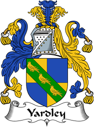 English Coat of Arms for the family Yardeley or Yardley