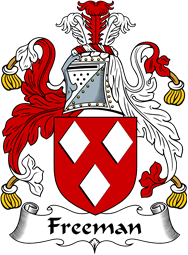 English Coat of Arms for the family Freeman