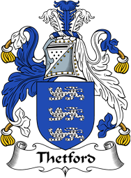 English Coat of Arms for the family Thetford