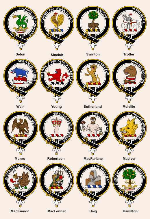 Armorial Gold Heraldry Images Scottish Clan Badges