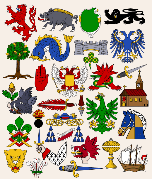 heraldry vector clipart collections