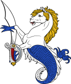 Sea-Horse Erect Holding Sword