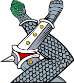 Two sinister arms embowed gauntleted one in mail the other in armour TMP